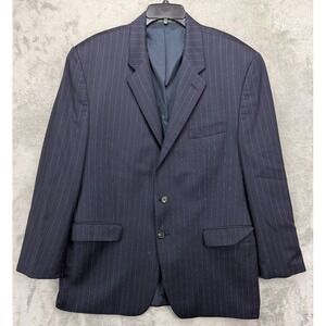 Lauren Ralph Lauren Men's Blazer Navy Pinstripe 44R 100% Wool Two-Button *READ*